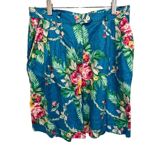 Ralph Lauren Pants - Lauren Ralph Lauren vintage linen floral shorts 8 coastal grandma